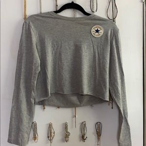 Long sleeve converse crop top